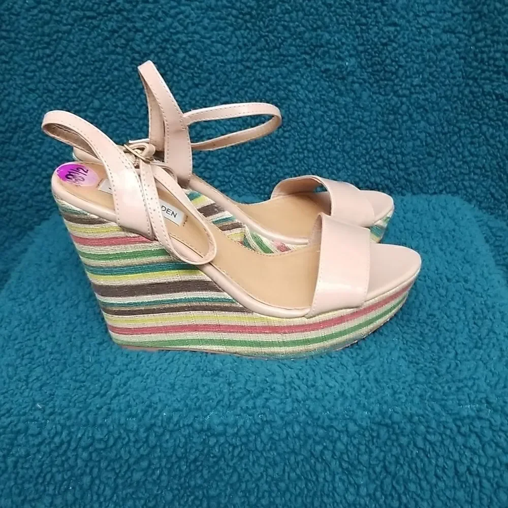 Steve Madden Tan Wedge Sandals Sz 8.5